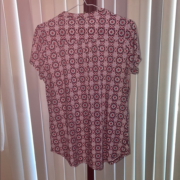 Women's Red Patterned Top - Picture 4 of 4